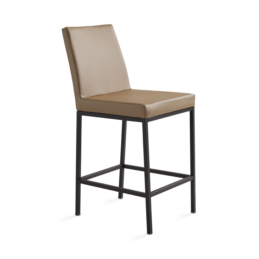 Havana Black Base Counter Chair: Taupe Leatherette
